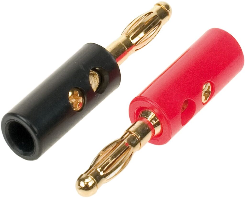 Single Banana plugs 1x red / 1 x black > 10mm²