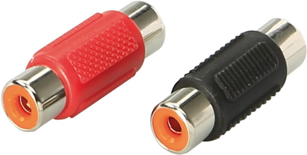 RCA connector female 1 x red / 1 x zwart