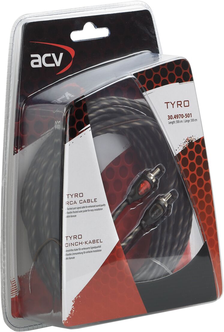 RCA kabel TYRO Economy Line 500cm met remote kabel