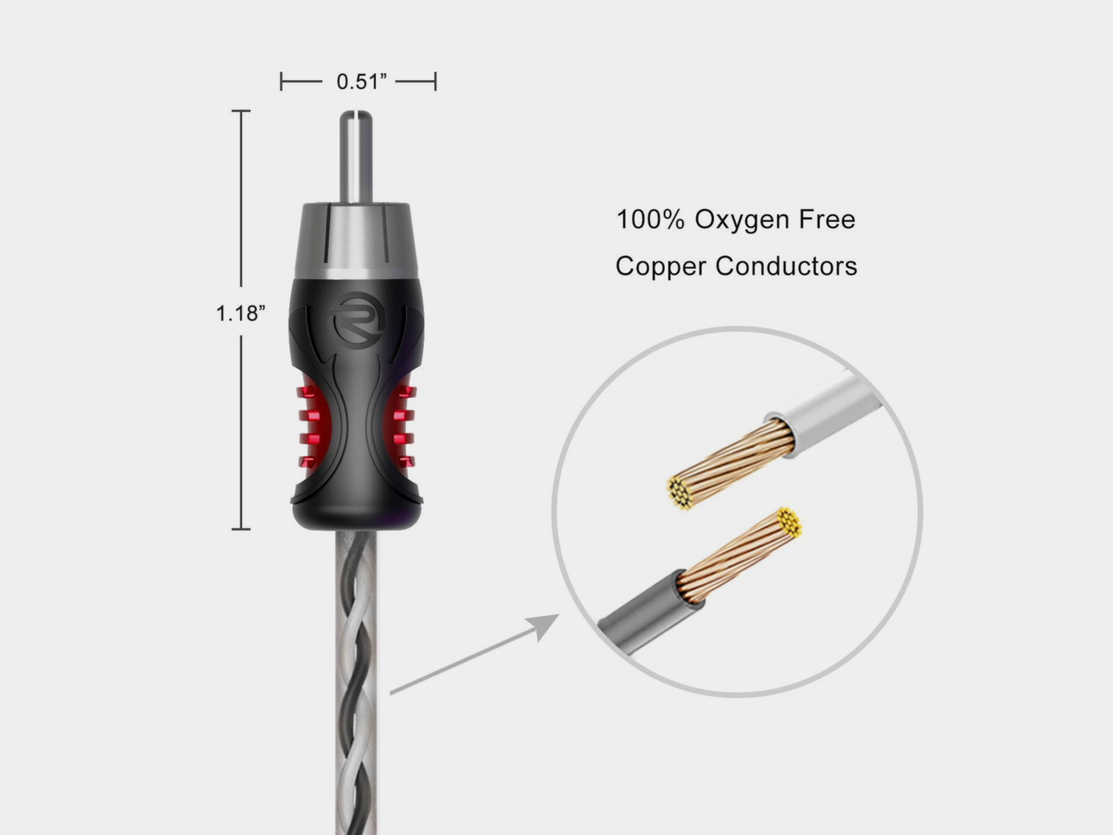 Recoil Premium OFC RCA Cinch Cable 4 Channel 510cm - Afbeelding 5