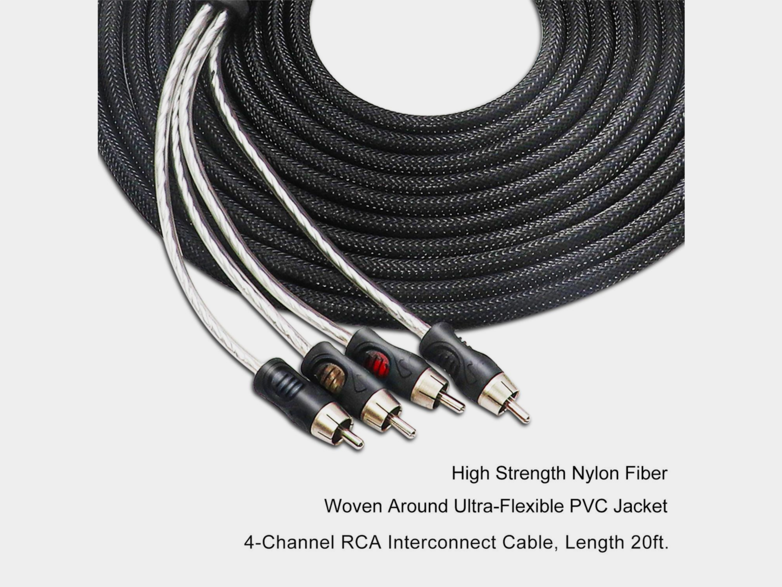 Recoil Premium OFC RCA Cinch Cable 4 Channel 510cm - Afbeelding 4