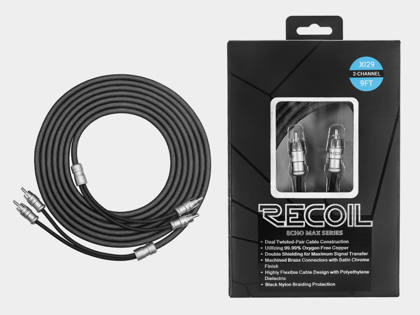 Recoil Echo Max Premium OFC RCA Cinch Cable 2 Channel 270cm - Afbeelding 2