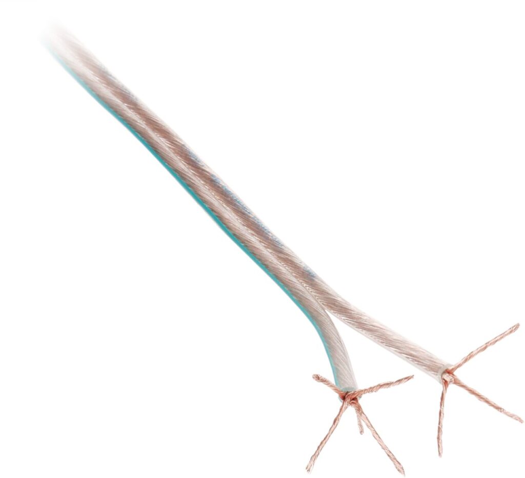 Luidspreker kabel 2 x 4,00 mm transparant mint 100 Meter LET OP: UITLOPEND ARTIKEL, KAN NIET RETOUR!
