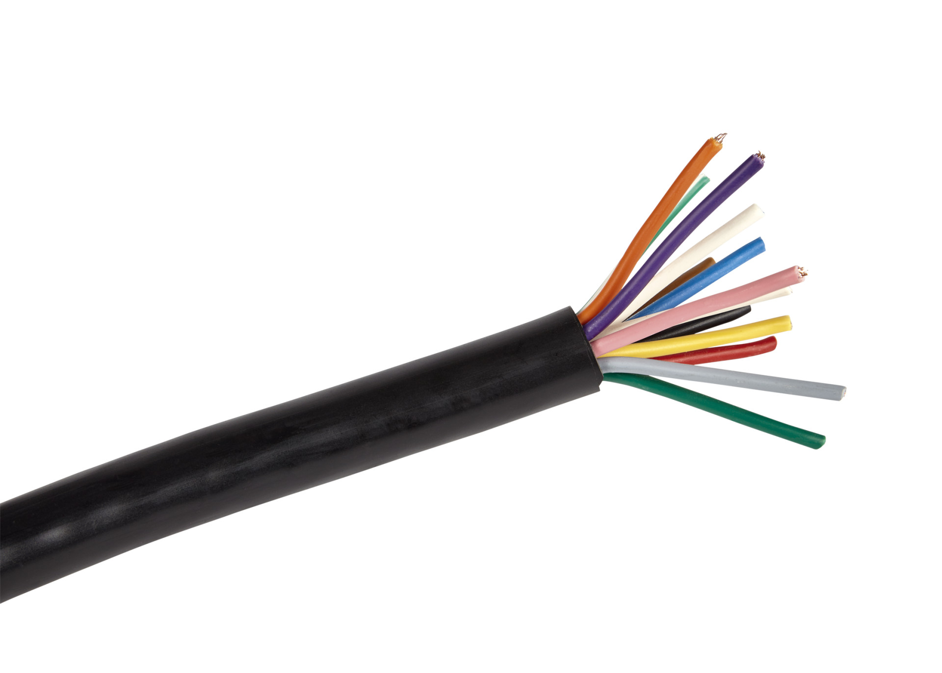 Meer aderige kabel 13x 1.0mm2 25mtr rol, buitenhuls zwart
