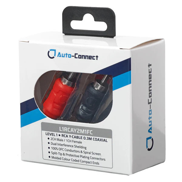 Auto-Connect Level 1 RCA Y-adaptor 2Male 1Female Koaxial - Afbeelding 2