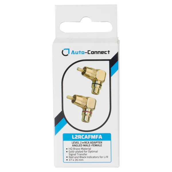 Auto-Connect L2 RCA Adapter Male -Female Angled - Afbeelding 2