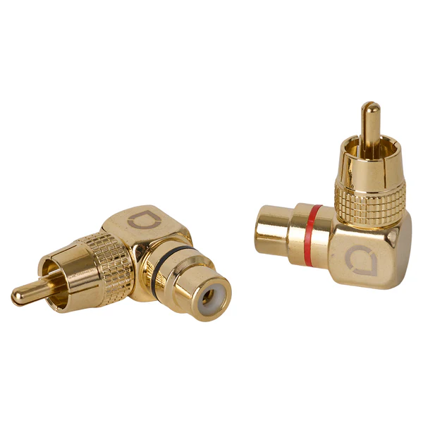 Auto-Connect L2 RCA Adapter Male -Female Angled