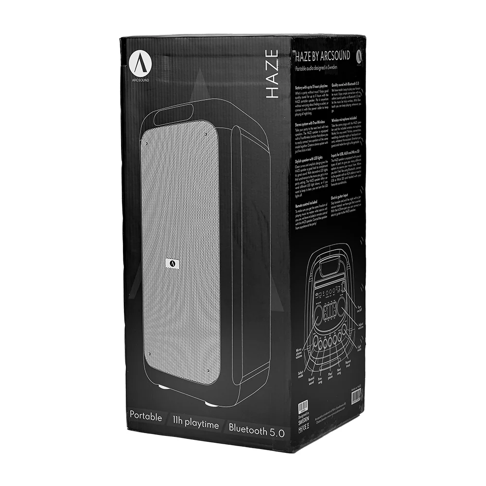 Arcsound HAZE Bluetooth speaker 120W, black - Afbeelding 8