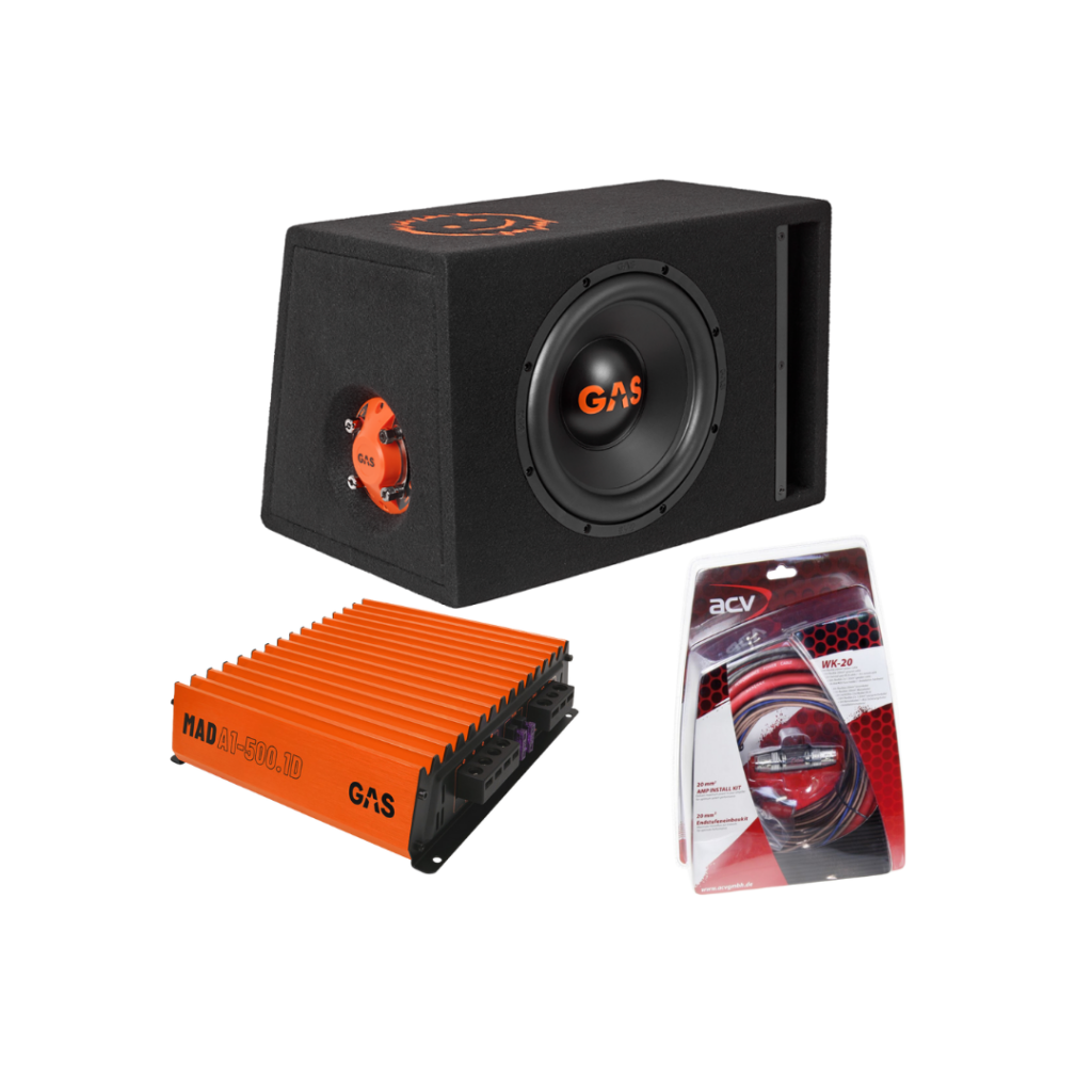 GAS MAD Subwoofer set MAD B2-110 (gepoort) + MAD A1-500.1D + WK-20