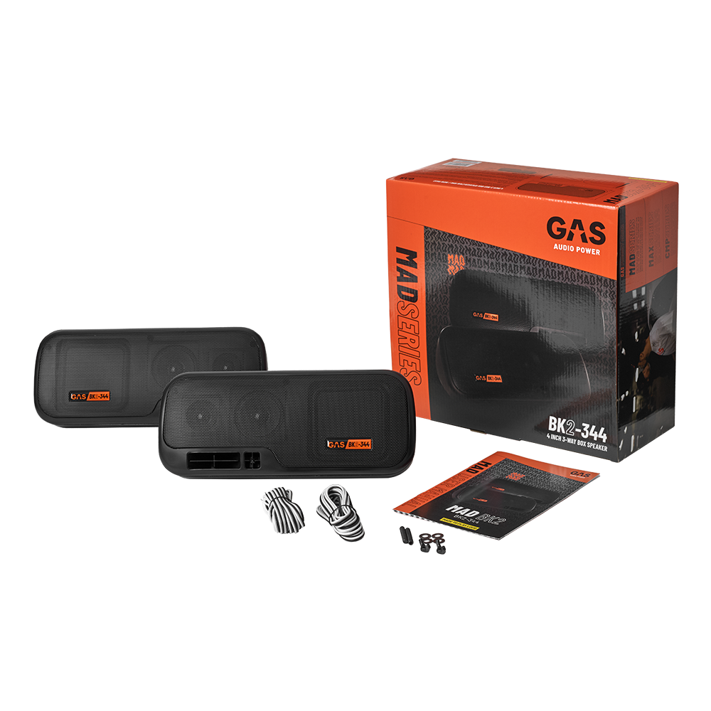 GAS MAD BK2-344 3-way box speaker - black, opbouwspeaker - Afbeelding 7