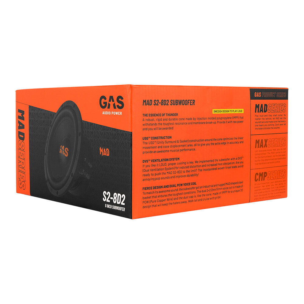 GAS MAD Level 2 Subwoofer 8" 2x2 Ohm - Afbeelding 9