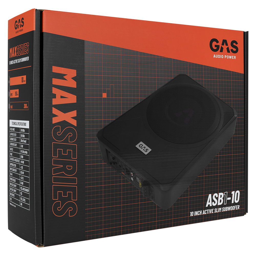 GAS MAX Level 1 Amplified Underseat Subwoofer 10" - Afbeelding 5