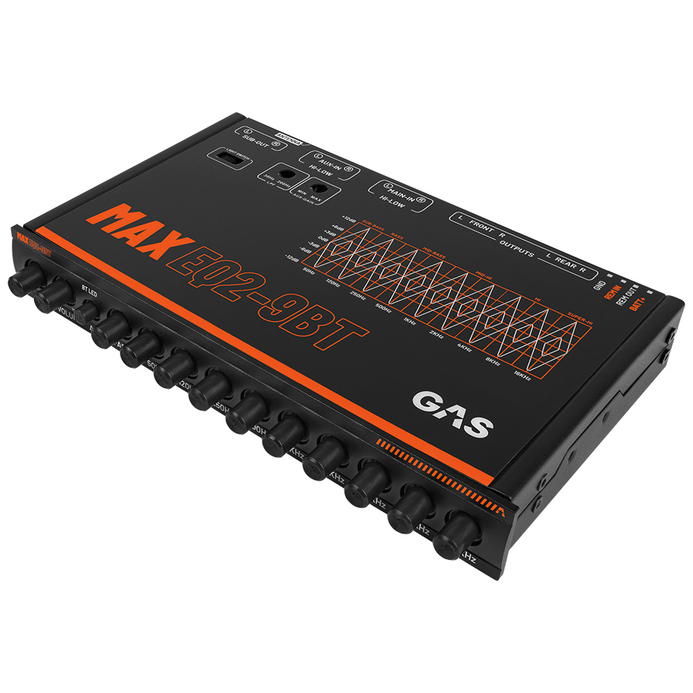 GAS MAX ½DIN 9-band EQ with Bluetooth, 6V Pre-Outs - Afbeelding 4