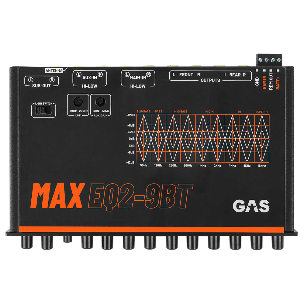 GAS MAX ½DIN 9-band EQ with Bluetooth, 6V Pre-Outs - Afbeelding 5