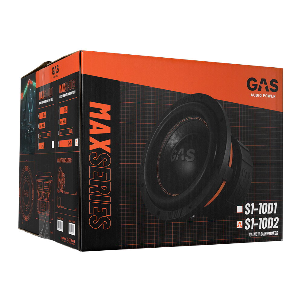 GAS MAX Level 2 Subwoofer 10" 2x2 Ohm - Afbeelding 3