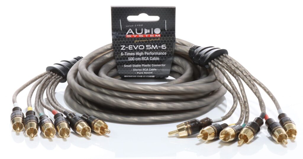 AUDIO SYSTEM HIGH-PERFORMANCE RCA-KABEL 5000mm 6-voudig OFC cinch-kabel