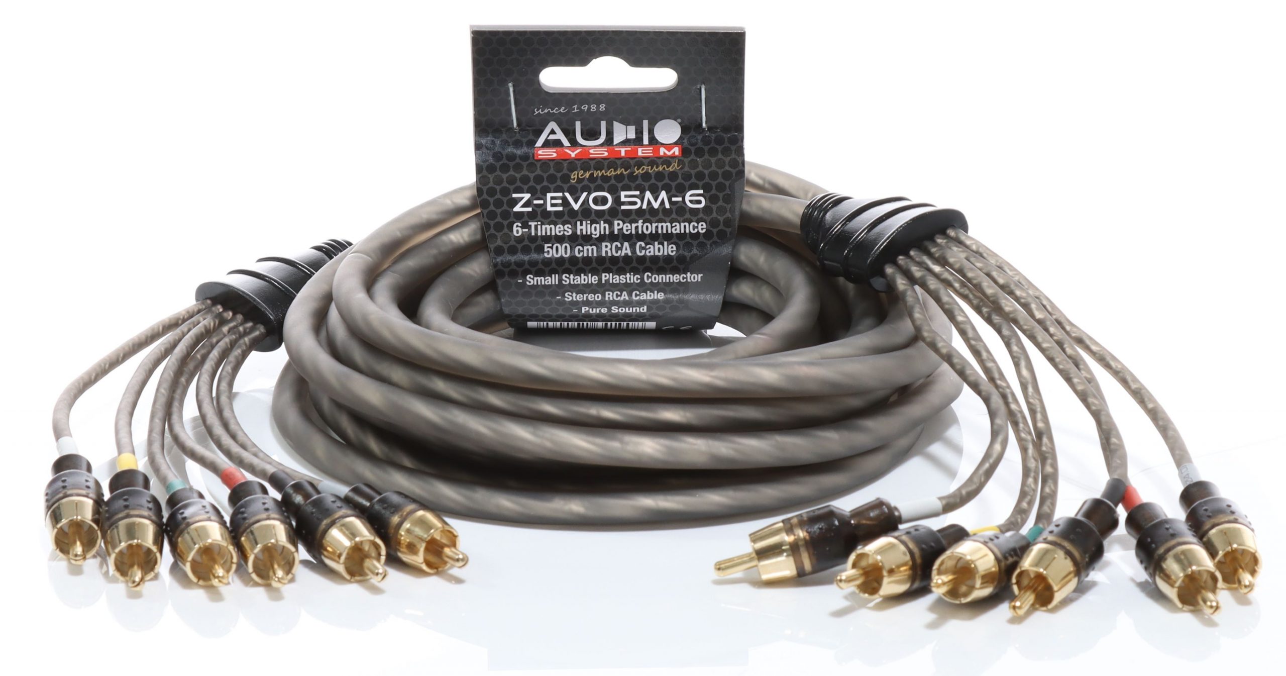 AUDIO SYSTEM HIGH-PERFORMANCE RCA-KABEL 5000mm 6-voudig OFC cinch-kabel