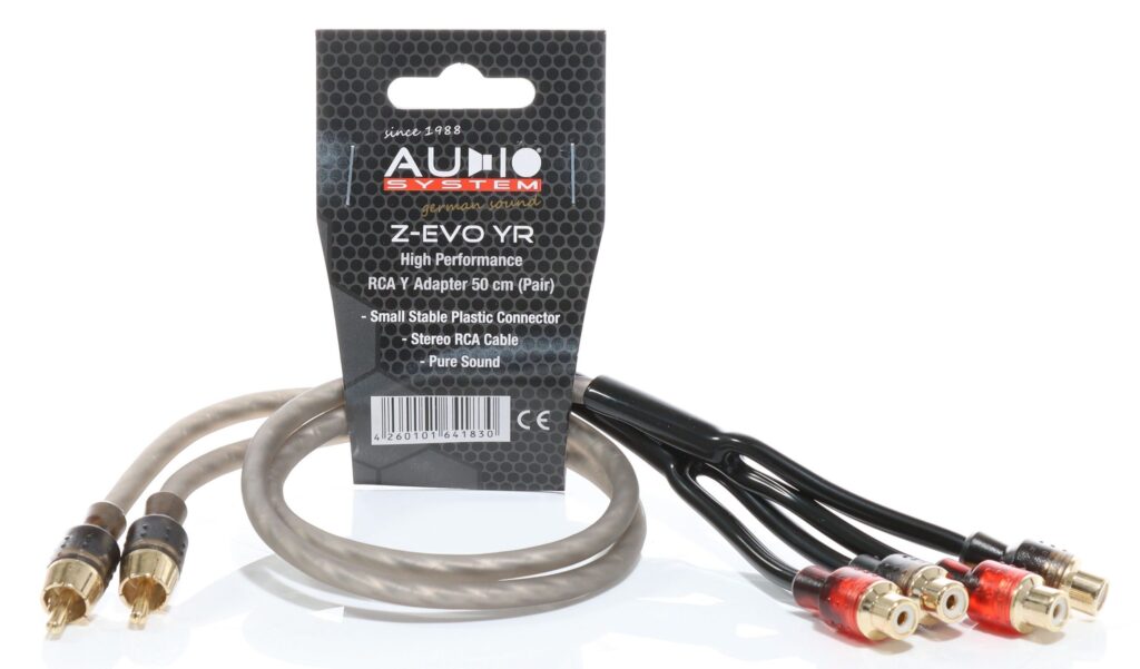 AUDIO-SYSTEM RCA-kabel HIGH-Performance 500mm OFC Y-RCA-kabel (1x plug M en 2x plug F)