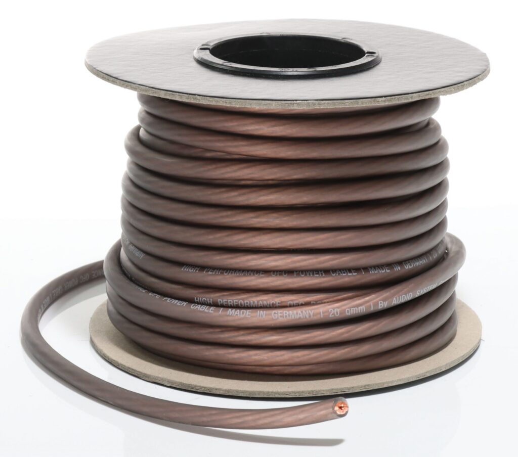 AUDIO SYSTEM HIGH-Performance 20mm² power Kabel. Per rol van 25 meter Black