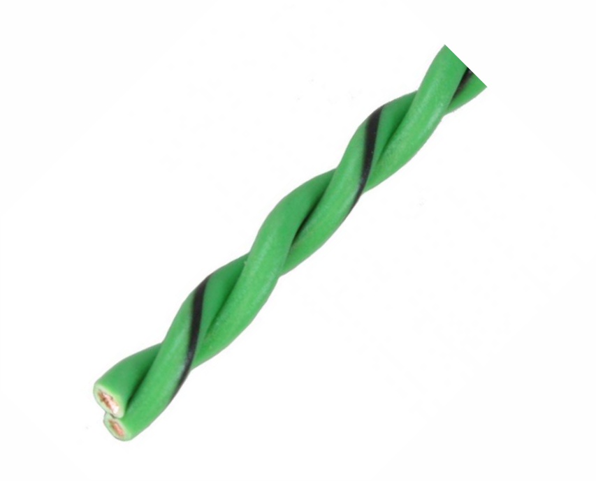 AUDIO SYSTEM "TWISTED" luidsprekerkabel groen. 2x 0,75mm² . 100 mtr per rol