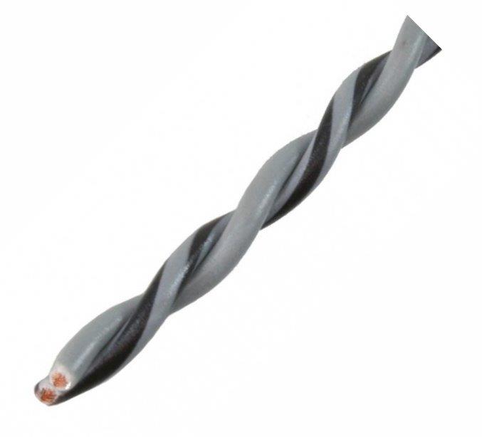 AUDIO SYSTEM Gedraaide luidsprekerkabel. Grijs.  2x 2,50 mm² . 100 mtr per rol