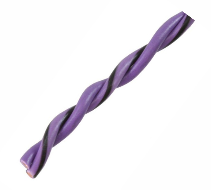 AUDIO SYSTEM Gedraaide luidsprekerkabel. Paars. 2x 1,50 mm² . 100 mtr per rol