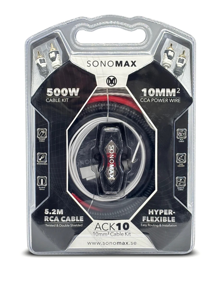 SONO MAX ACK10 – CCA-versterkerkabelset, 10 mm² – mono/tweekanaals - Afbeelding 2