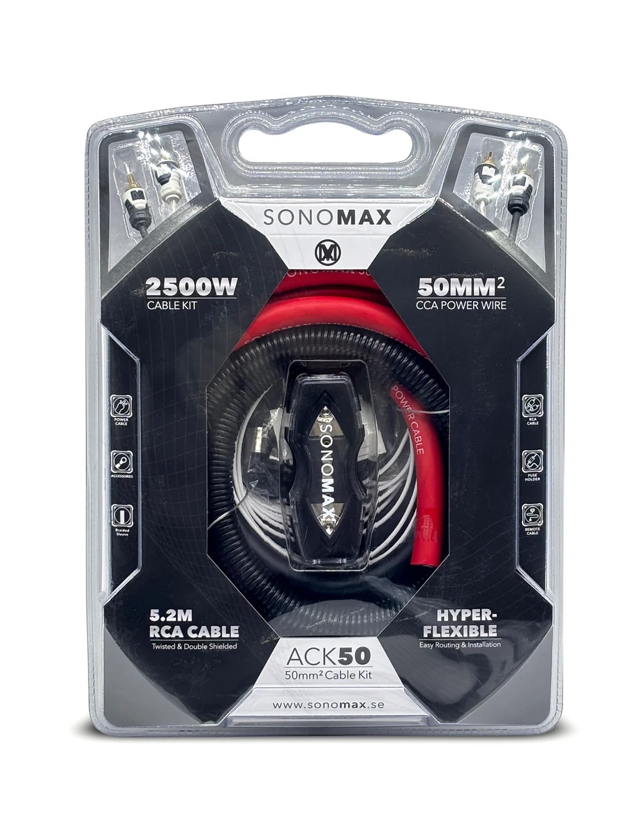 SONO MAX ACK50 – CCA-versterkerkabelset, 50 mm² – vierkanaalsbundel - Afbeelding 3