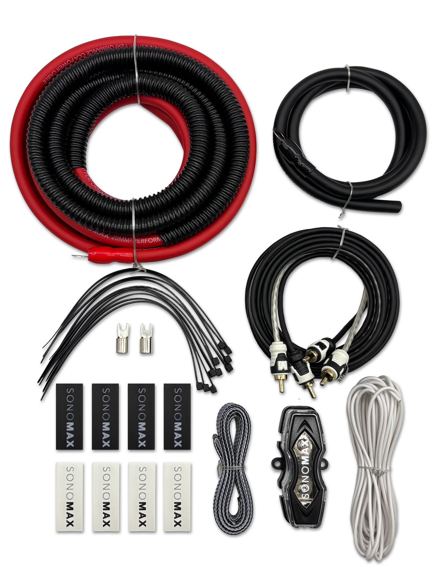 SONO MAX ACK20 – CCA-versterkerkabelset, 20 mm² – vierkanaalsbundel