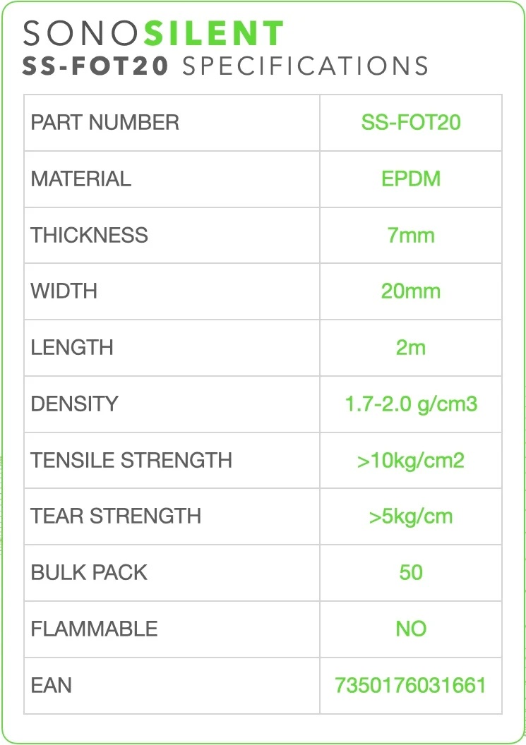SONO SILENT SS-FOT20 – zelfklevende EPDM-foamtape, 2 meter - Afbeelding 3